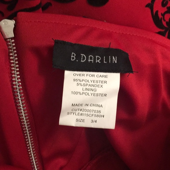 ♥️ New B. Darlin Red Velvety Holiday Dress 👠 - Picture 8 of 8